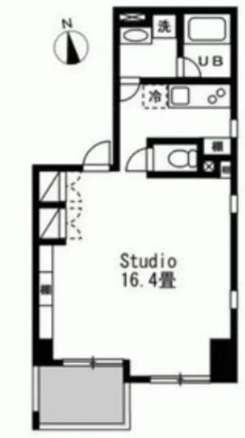 恵比寿徒歩6分、スタジオタイプのモノトーンSOHO 募集図面