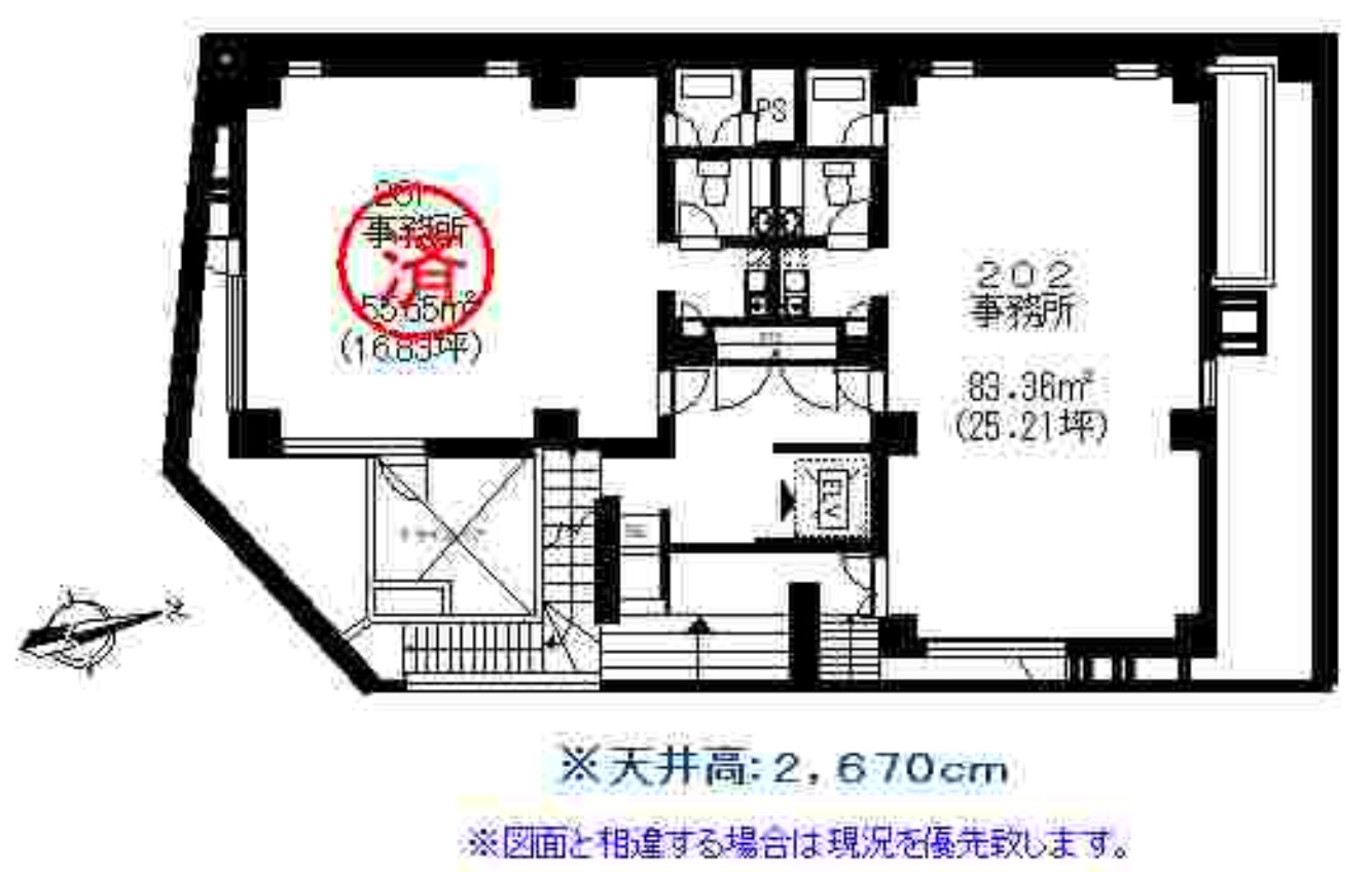 麻布十番3分、形が綺麗なモダンオフィス 室内