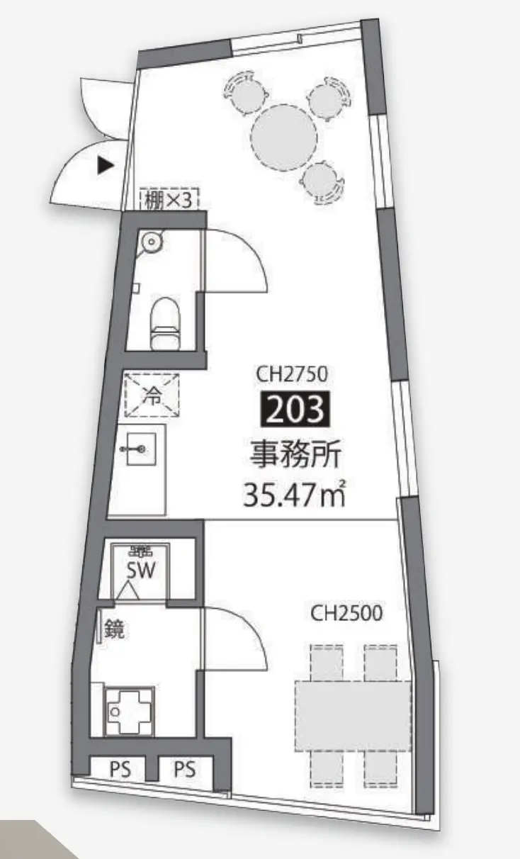 北参道3分、風とグリーンのSOHOオフィス 室内